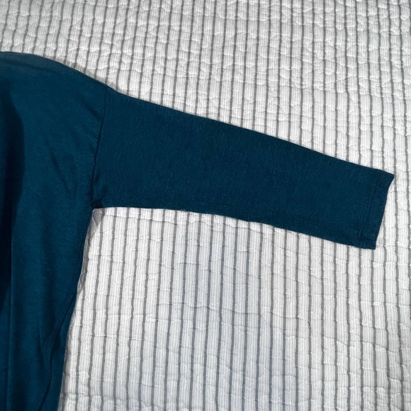 Grayson Cowl Neck Sweater Womens XS 97% Rayon 3% Spandex Made in Indonesia Teal - Picture 5 of 12